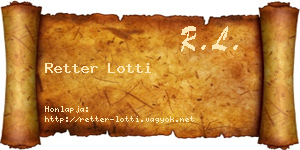 Retter Lotti névjegykártya